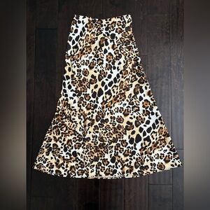 & Other Stories Animal Print A-Line Skirt